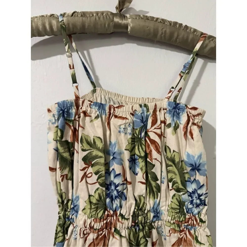 Janie and Jack birch Tropical floral print sleeveless dress 12